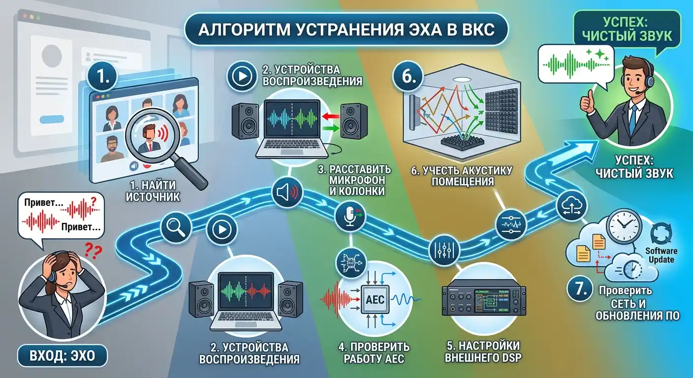 что делать, если во время конференции появляется эхо