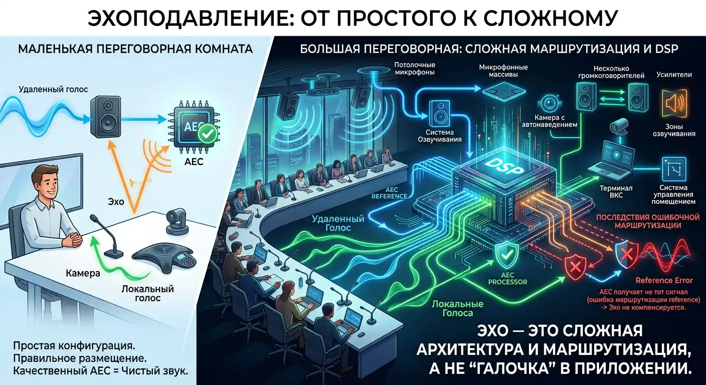 эхоподавление в конференц-зале