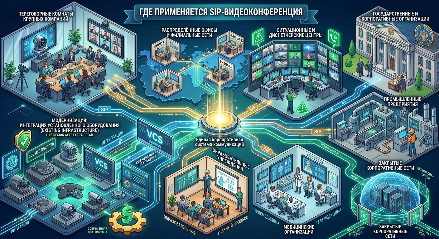 где применяется sip-видеоконференция
