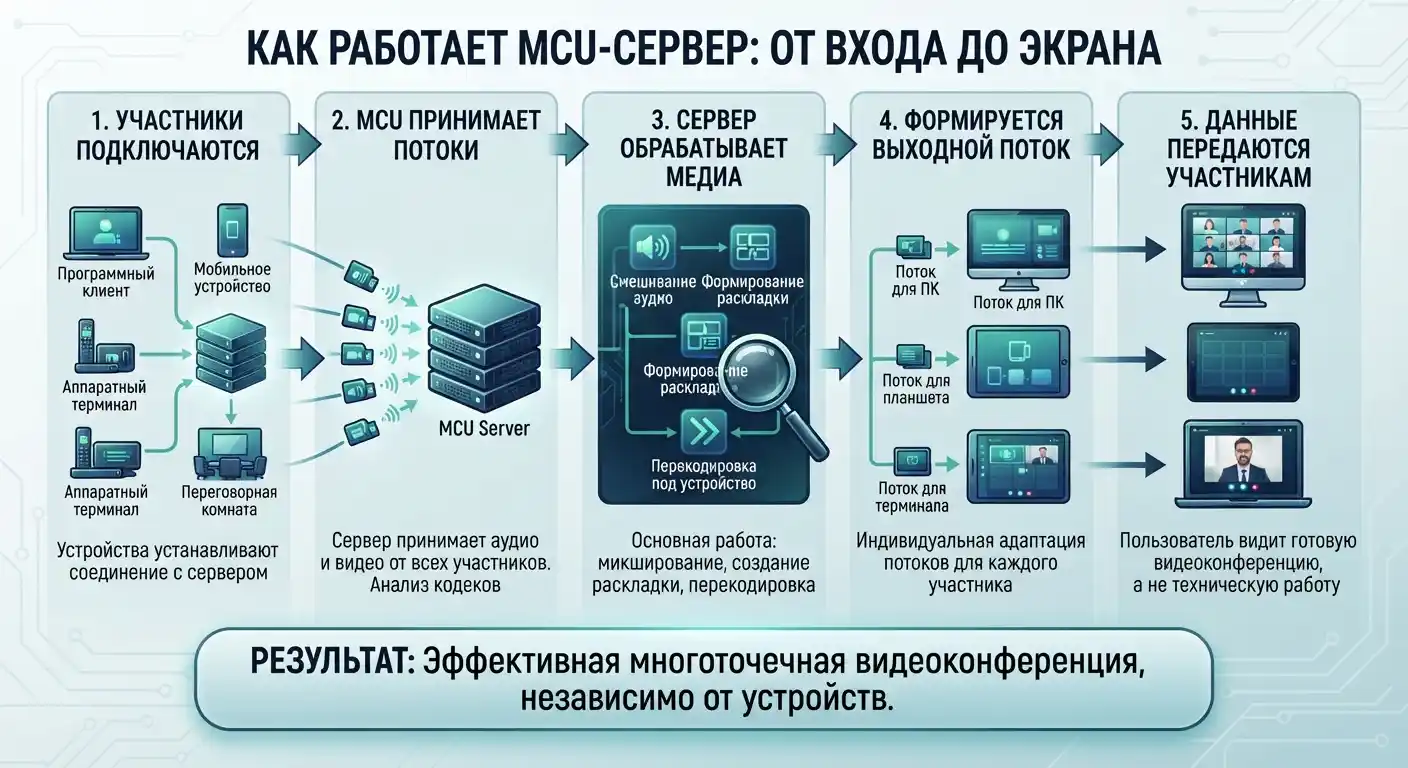 как работает mcu-сервер