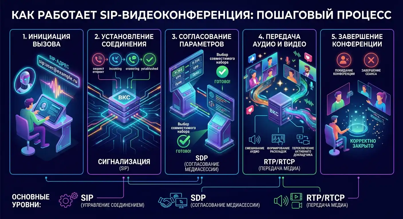 как работает sip-видеоконференция