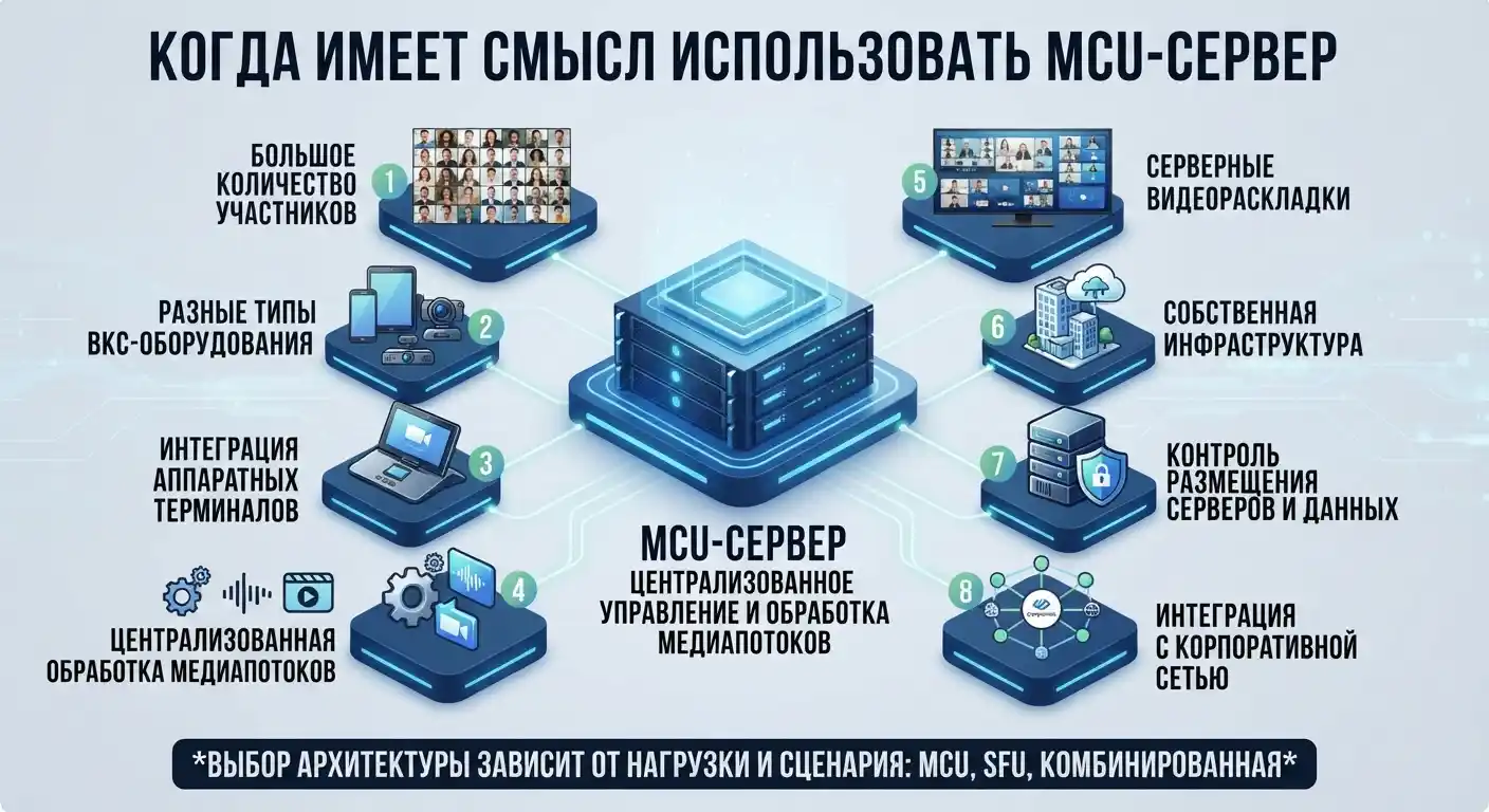 когда имеет смысл использовать mcu-сервер