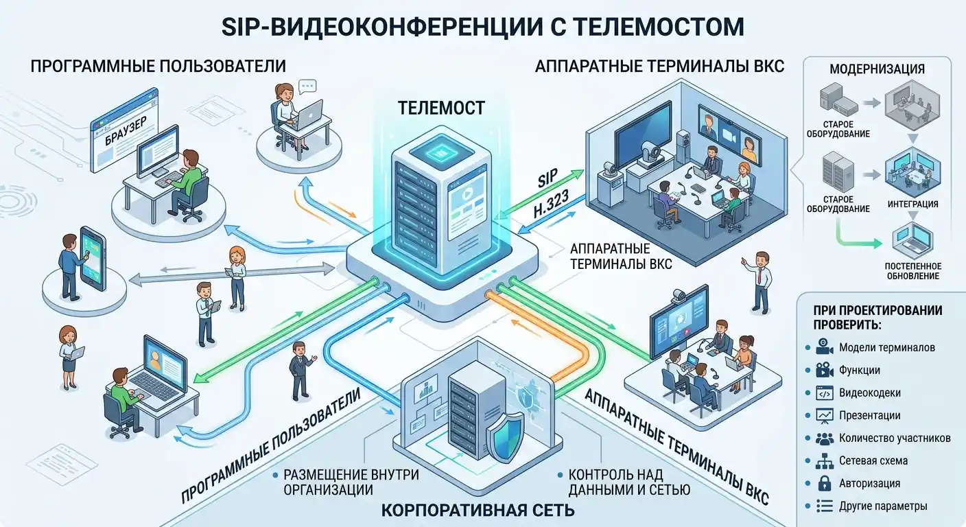sip-видеоконференция с телемостом
