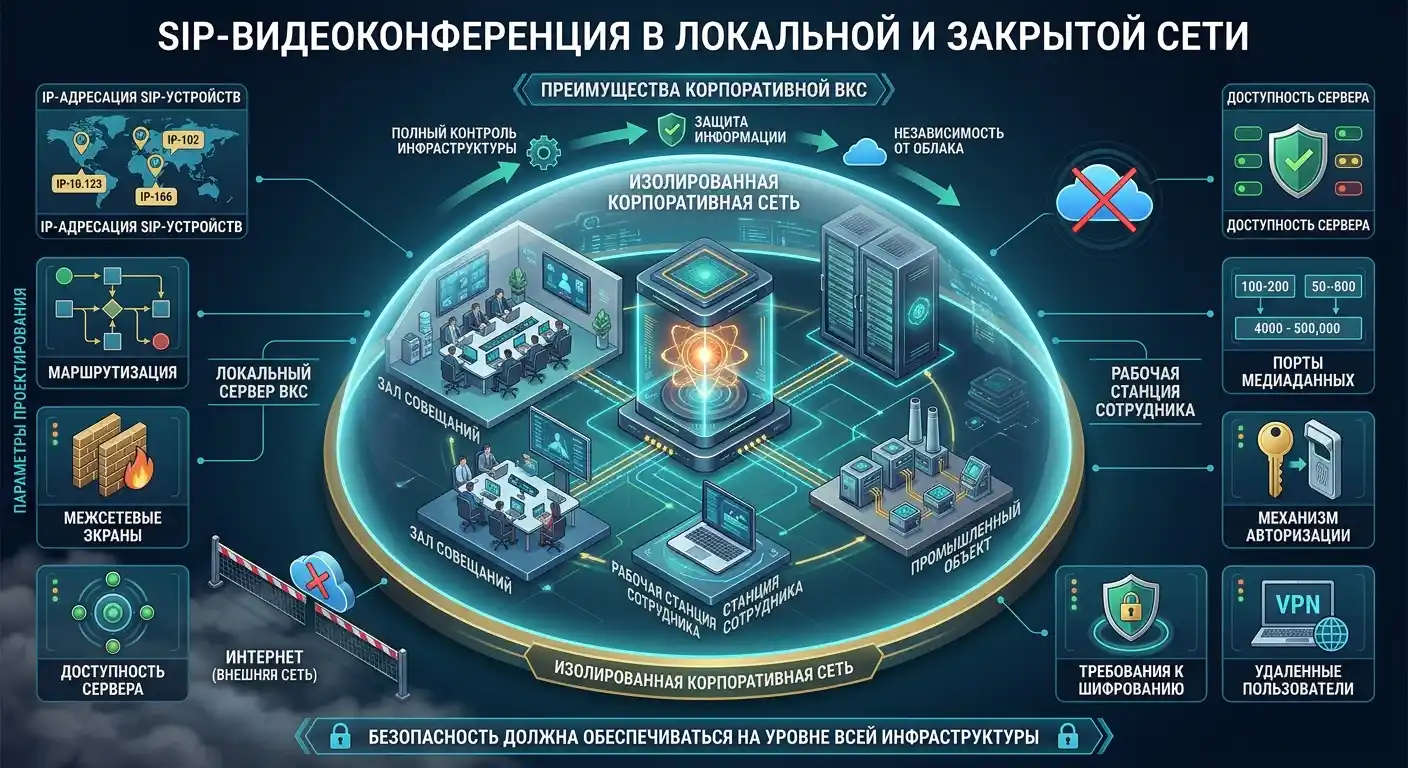 sip-видеоконференция в локальной и закрытой сети